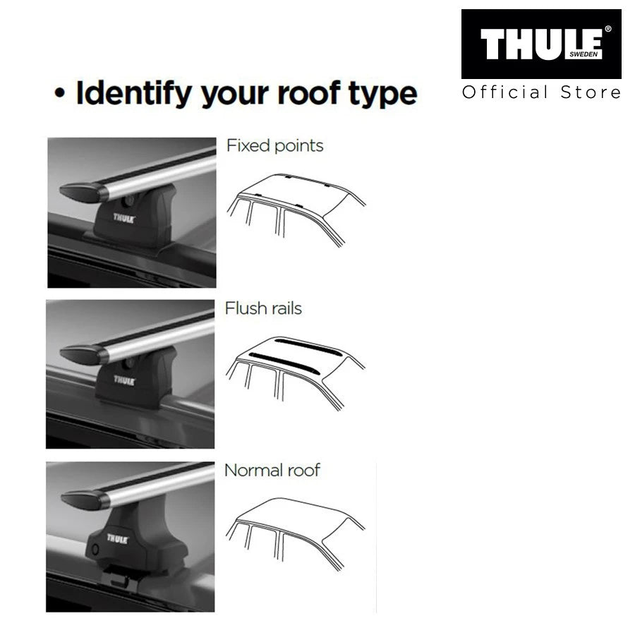 Thule WingBar Evo with Rapid System (For car with Normal Roof, Fixed Point & Flush Rail)