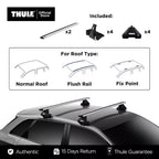 Thule WingBar Evo with Rapid System (For car with Normal Roof, Fixed Point & Flush Rail)
